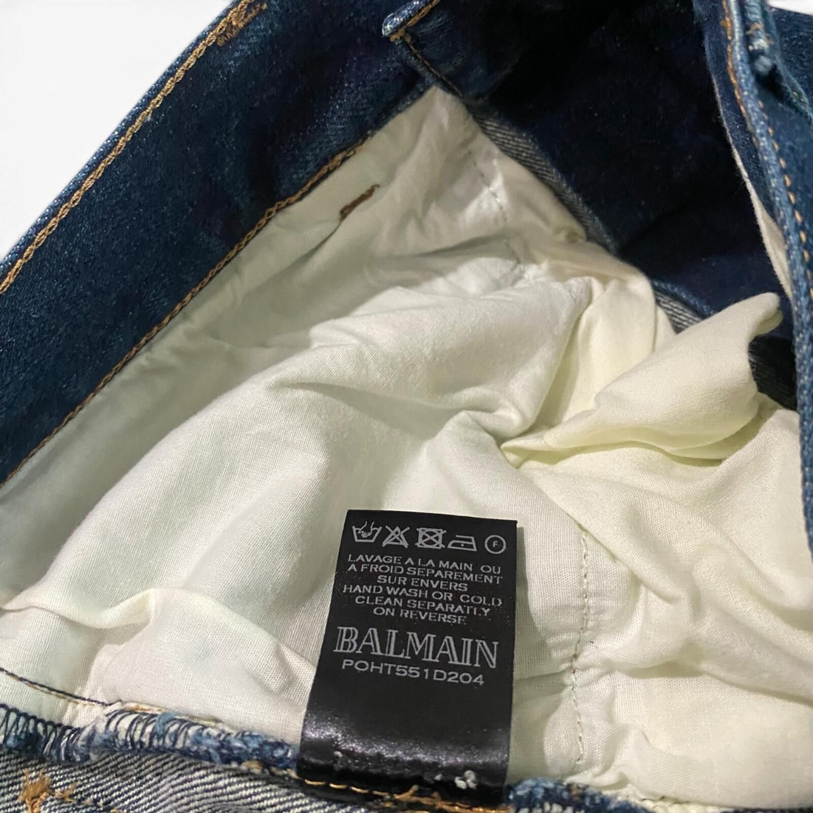 Balmain Balmain Raw Indigo Biker Denim Size US 28 / EU 44 - 7 Thumbnail