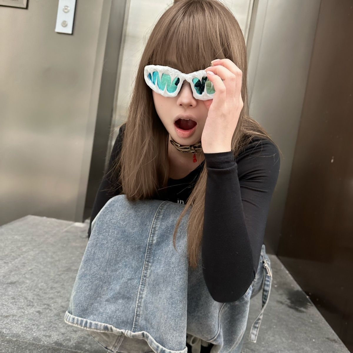 Electric Visual Hip-hop Street ins style custom avant-garde sunglasses Size ONE SIZE - 4 Thumbnail