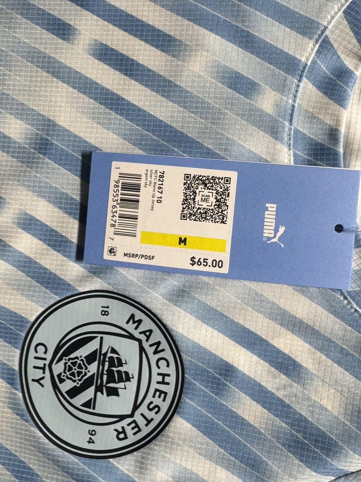 Puma Manchester City 25/26 Pre Match Training Jersey Mens M NWT Size US M / EU 48-50 / 2 - 3 Thumbnail