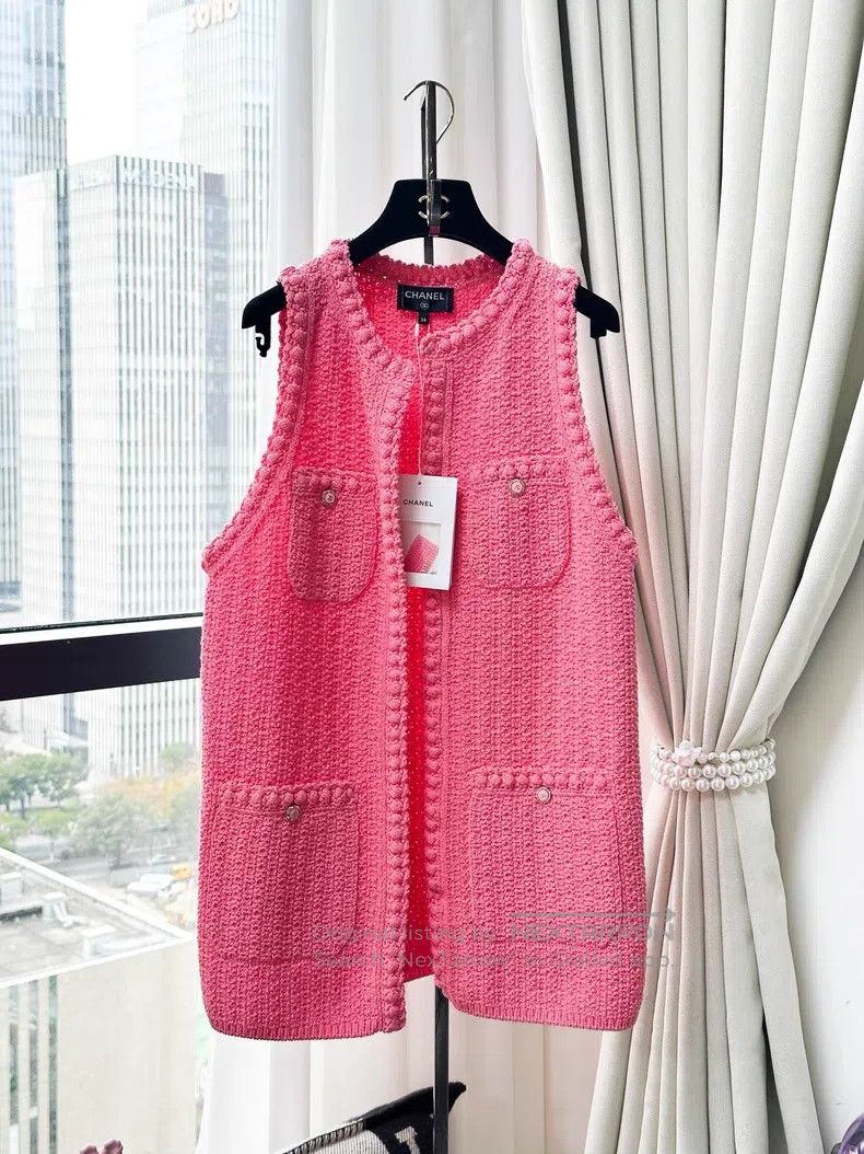 Chanel Chanel Four-pocket medium-long knitted vest Size XS / US 0-2 / IT 36-38 - 2 Thumbnail