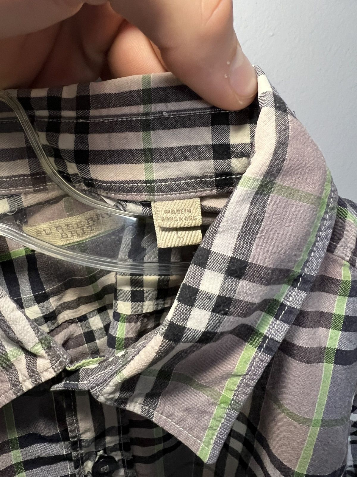 Burberry Burberry Brit classic grey plaid button up longsleeve shirt Size US L / EU 52-54 / 3 - 5 Thumbnail