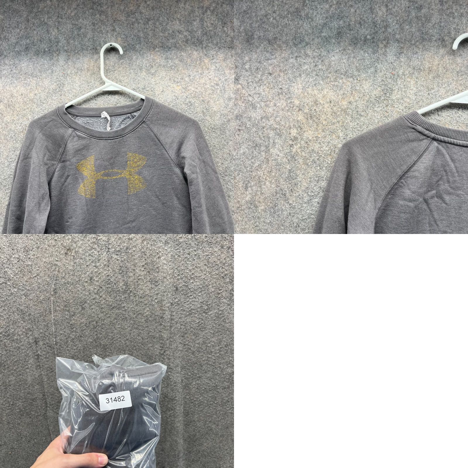 Under Armour VINTAGE Under Armour Sweatshirt Logo Pocket Fleece Womens Small Gray Pullover Crew Neck Long Sleeve Size S / US 4 / IT 40 - 9 Thumbnail