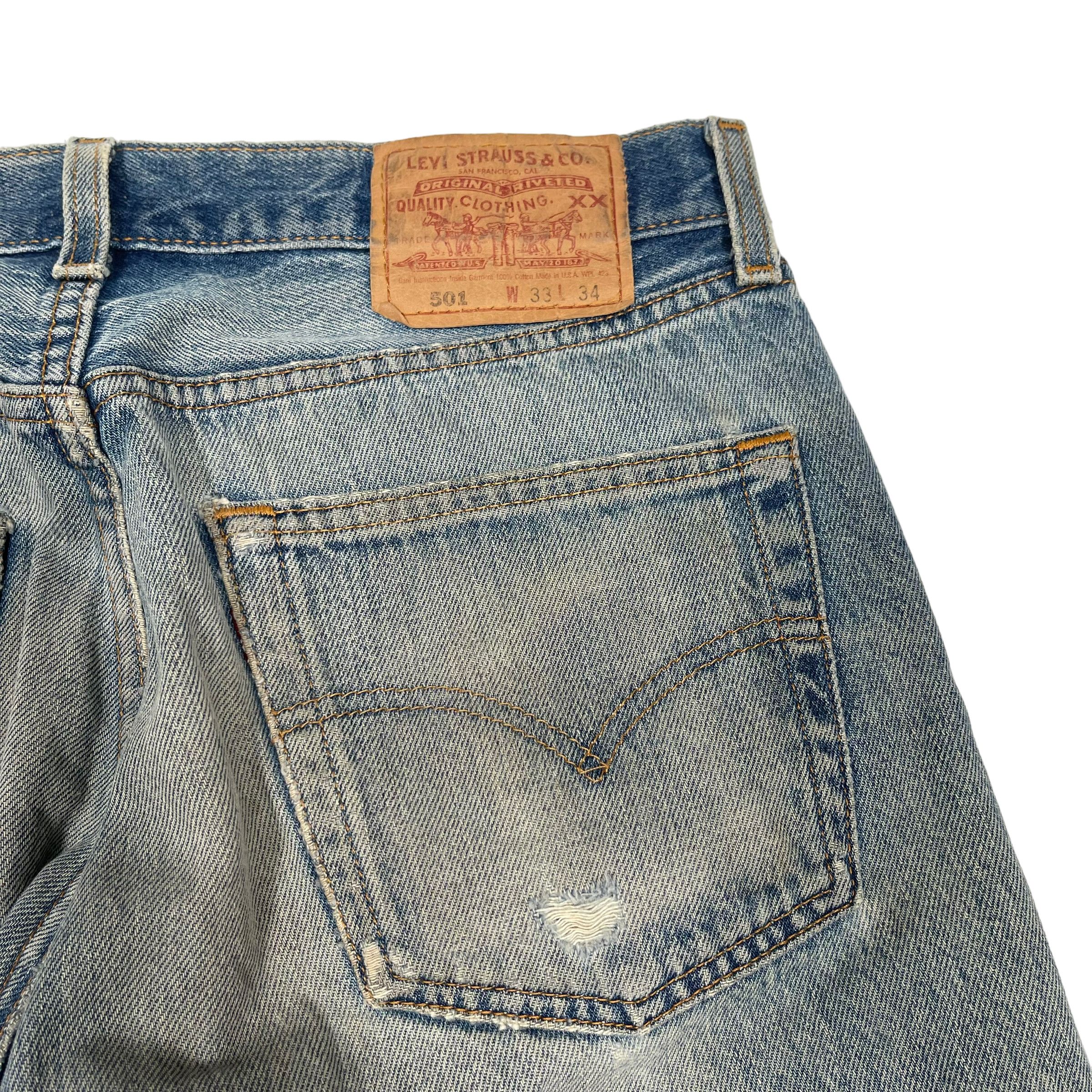 Levi's × Levi's Vintage Clothing × Vintage Vintage 1990s Levi's 501 Light Washed Classic Denim Pants Size US 31 - 7 Thumbnail