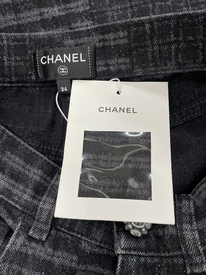 Chanel Chanel Black diamond buckle plaid jeans Size 42" / US 20 - 5 Thumbnail