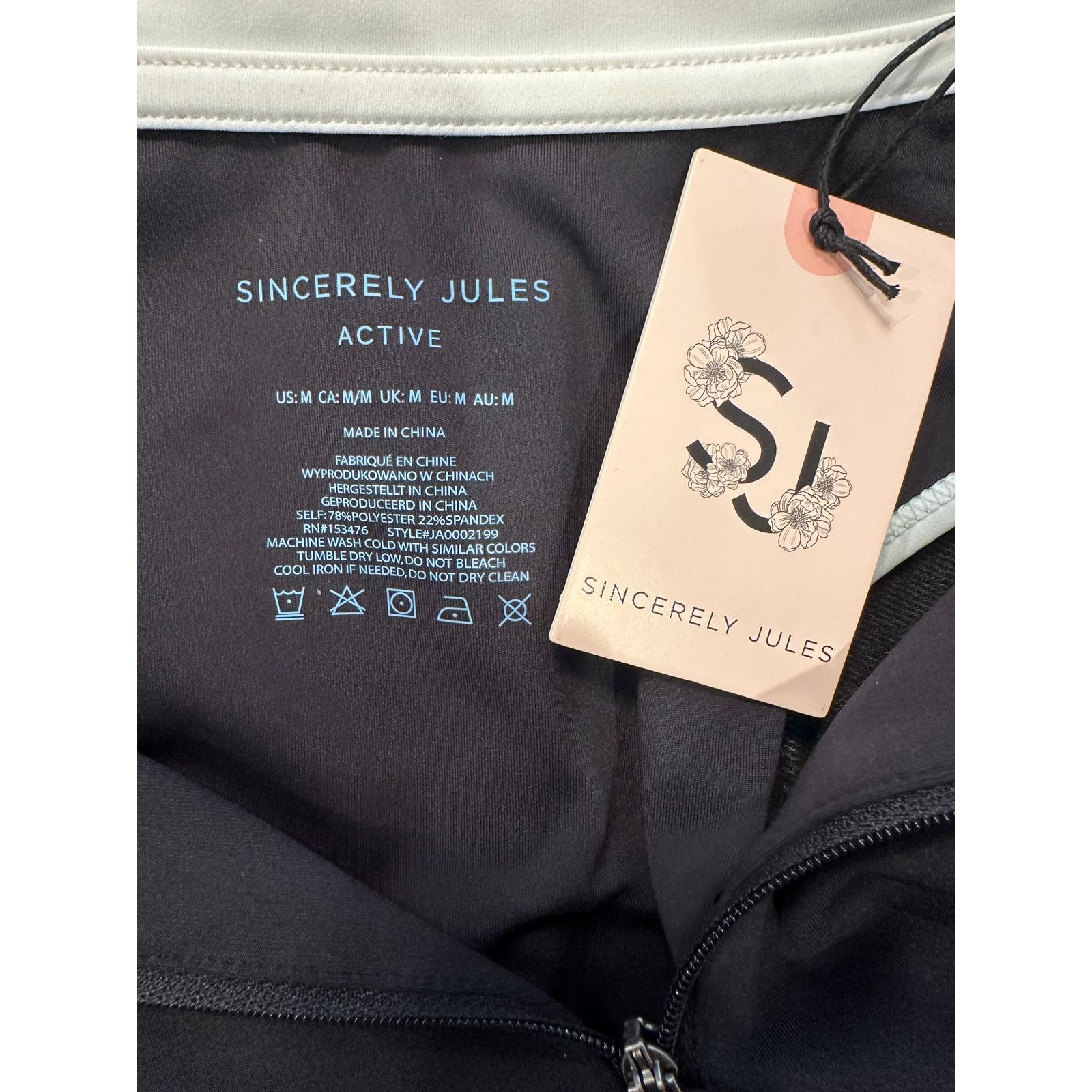 Other Sincerely Jules Active Crop Top Top Zipper Black/White M Size M / US 6-8 / IT 42-44 - 10 Thumbnail