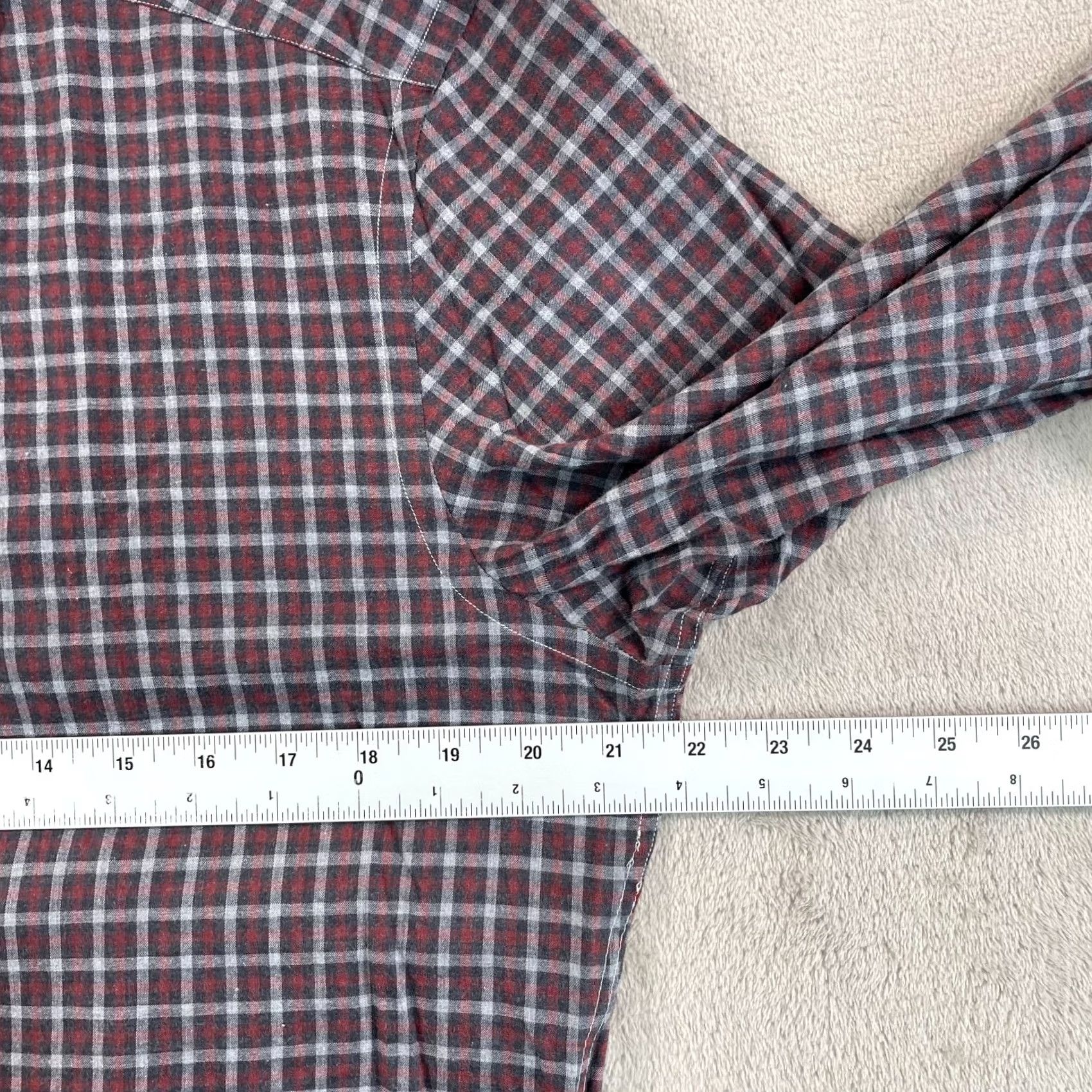 Ermenegildo Zegna Ermenegildo Zegna Shirt Men Medium Grey Burgundy Multi Plaid Designer Long Sleeve Shirt Size US M / EU 48-50 / 2 - 5 Thumbnail