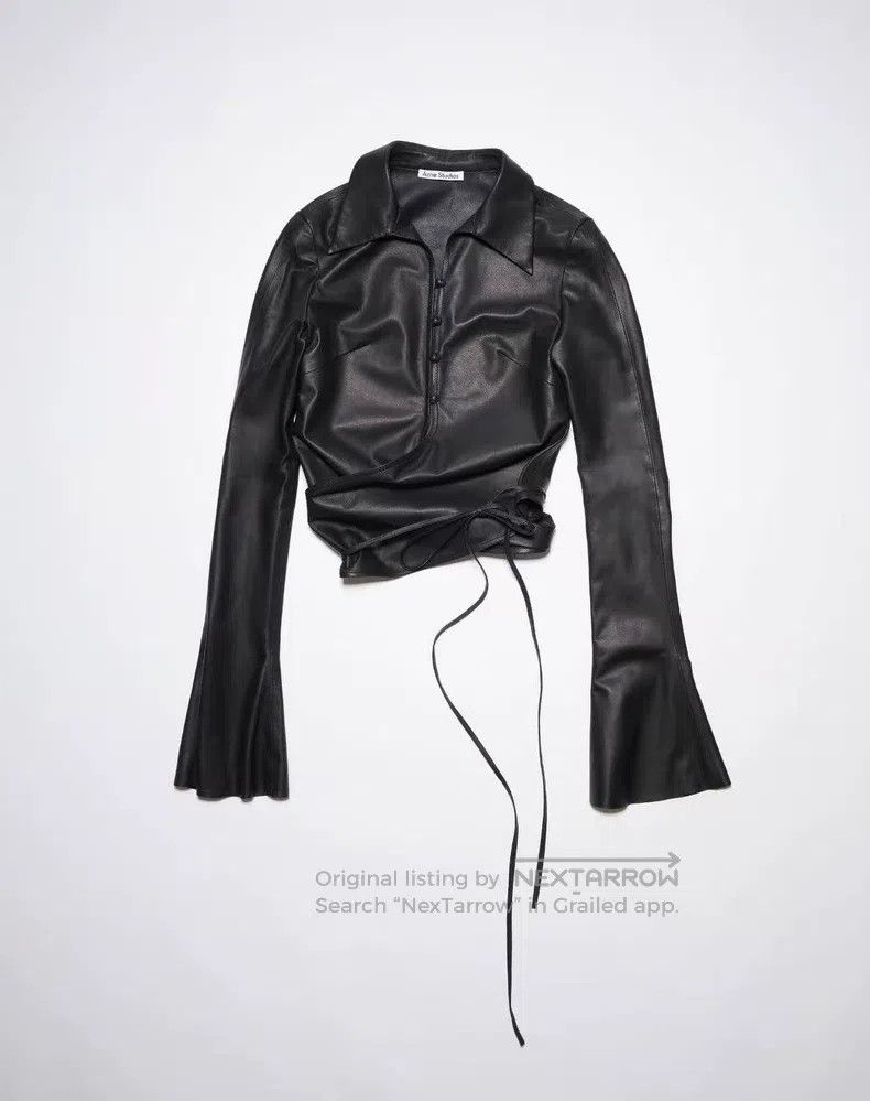 Acne Studios Acne Studios Black leather shirt Size S / US 4 / IT 40 - 6 Thumbnail