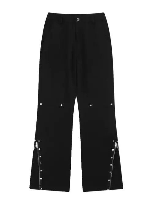 Japanese Brand Y2K Black Baggy Flare Jeans Size US 32 / EU 48 - 1 Thumbnail