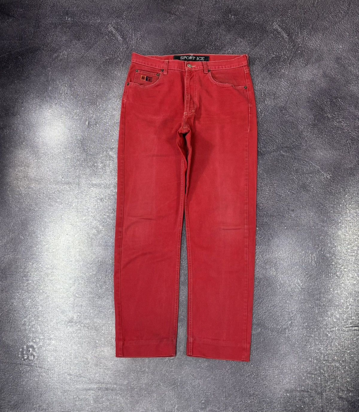 Iceberg Vintage Iceberg Sport Men’s Red Luxury Denim Baggy Jeans Size US 32 / EU 48 - 2 Thumbnail