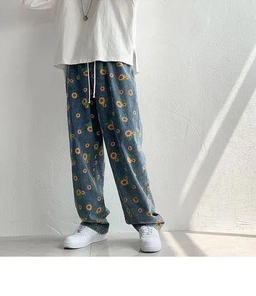 Jean punk pants in flower style Size US 32 / EU 48 - 4 Thumbnail