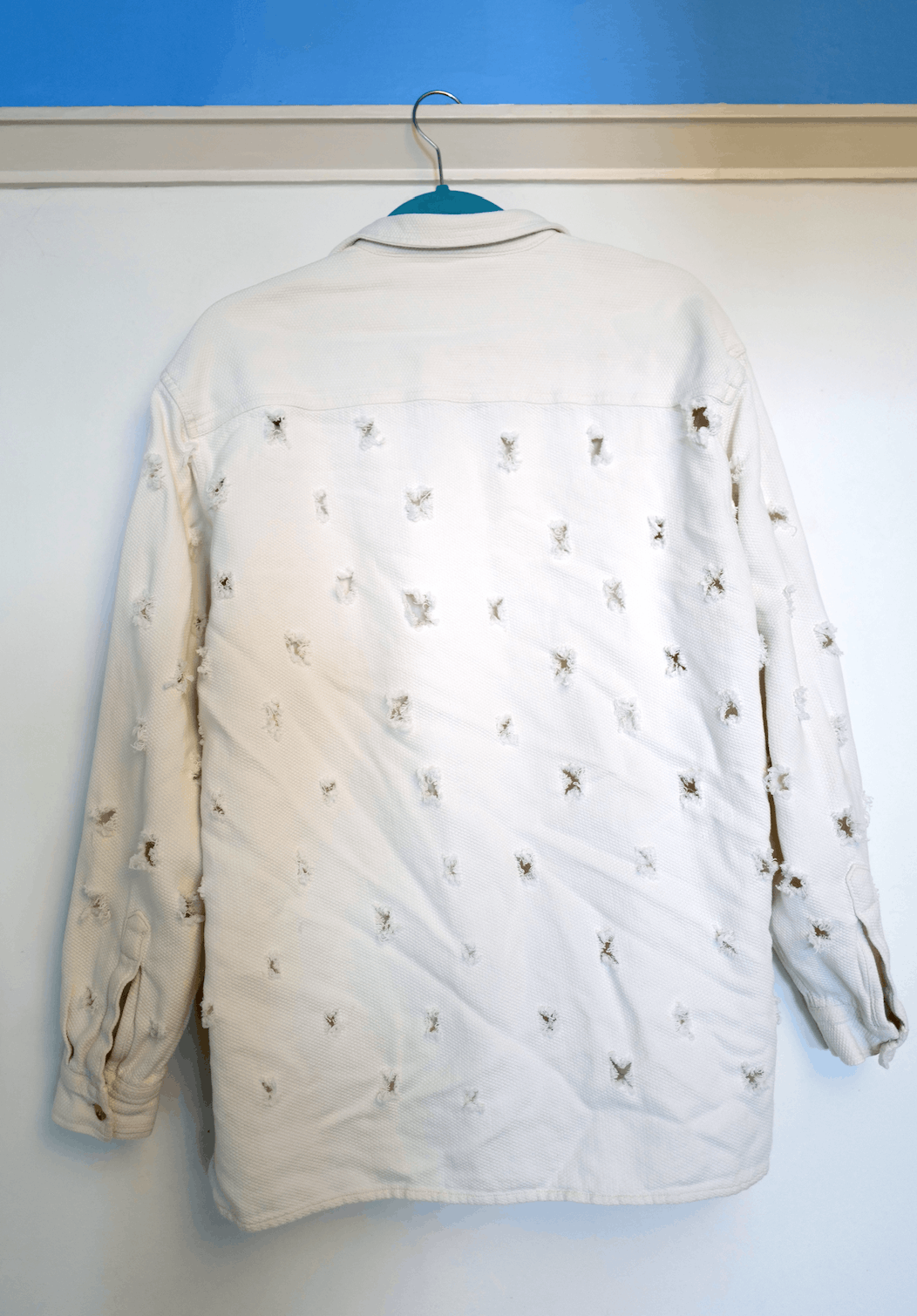 Designer Textured Avant Garde Distressed Button Up Size US M / EU 48-50 / 2 - 3 Thumbnail