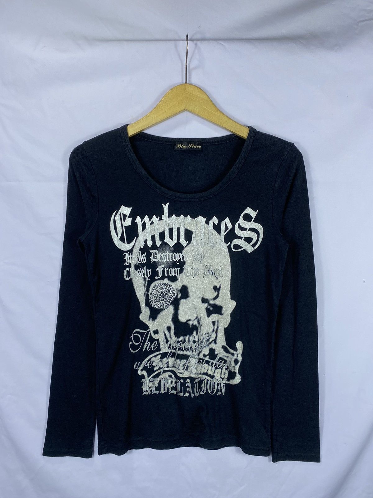 20471120 Blue Strive poem ghotic punk style long slevee Size US L / EU 52-54 / 3 - 1 Thumbnail