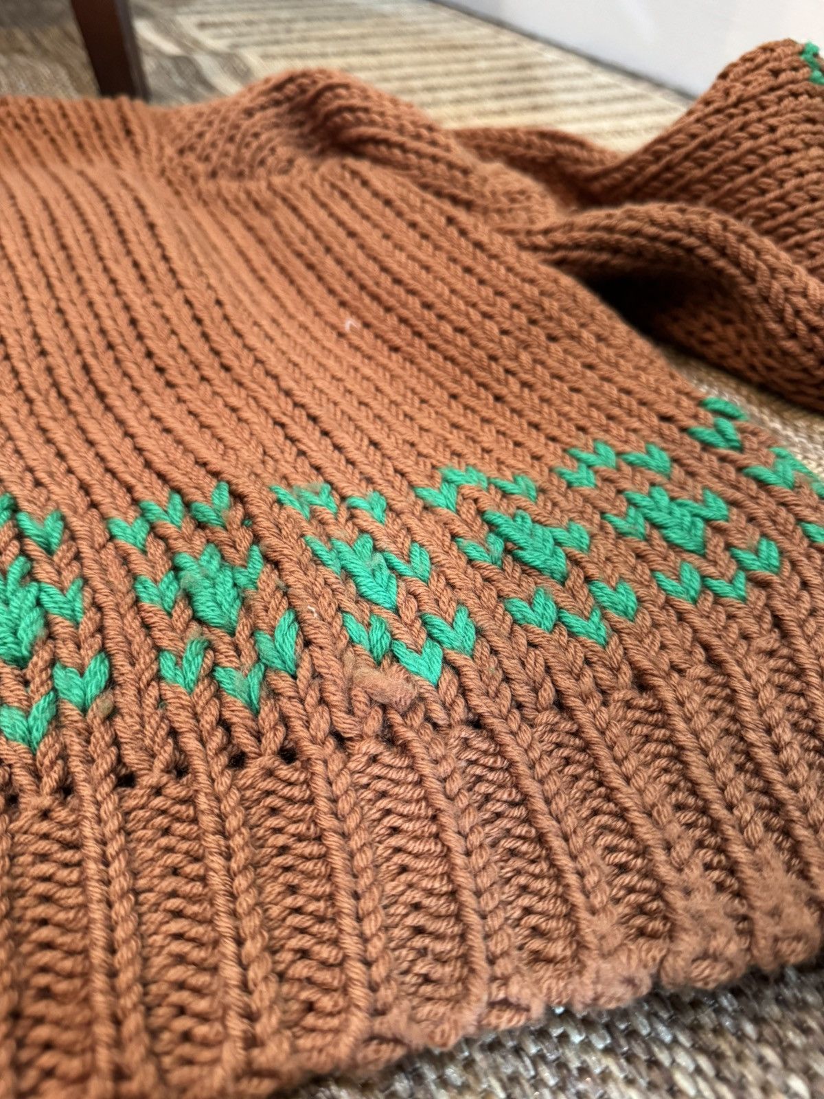 Raf Simons Raf Simons FW17 Disturbed Jacquard Brown Green Sweater Size US M / EU 48-50 / 2 - 10 Thumbnail