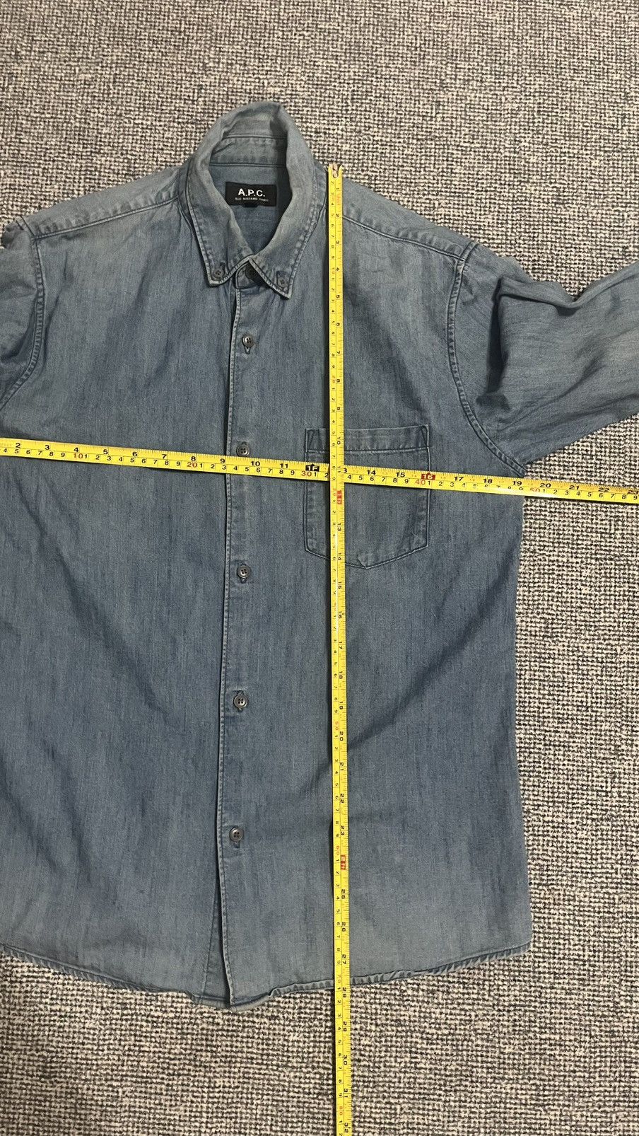 A.P.C. Vintage A.P.C Faded Denim Button Up Shirt Size US S / EU 44-46 / 1 - 11 Thumbnail