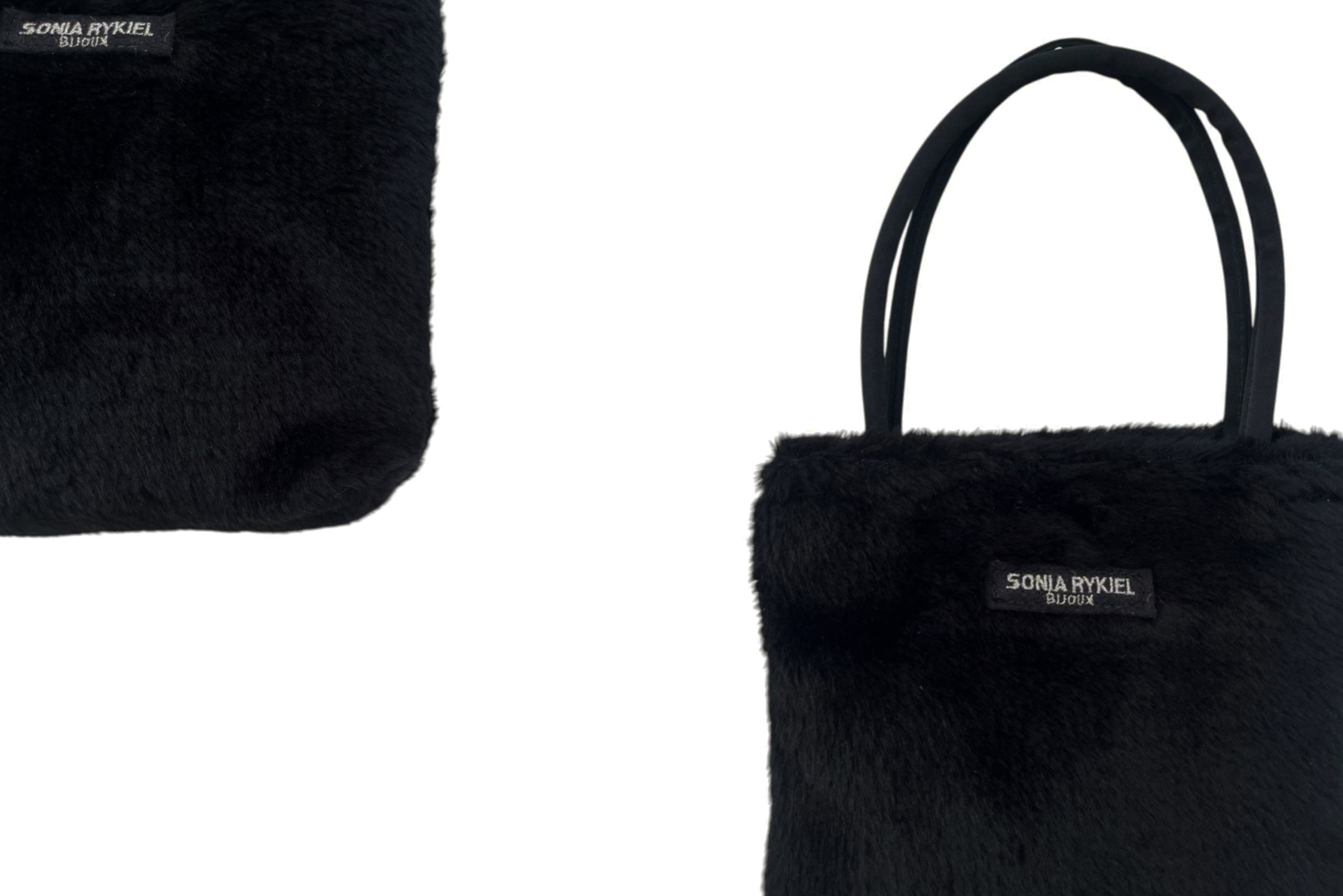 Sonia Rykiel SONIA RYKIEL Bijoux Plain Black Faux Fur Mini Top handle bag Size ONE SIZE - 5 Thumbnail