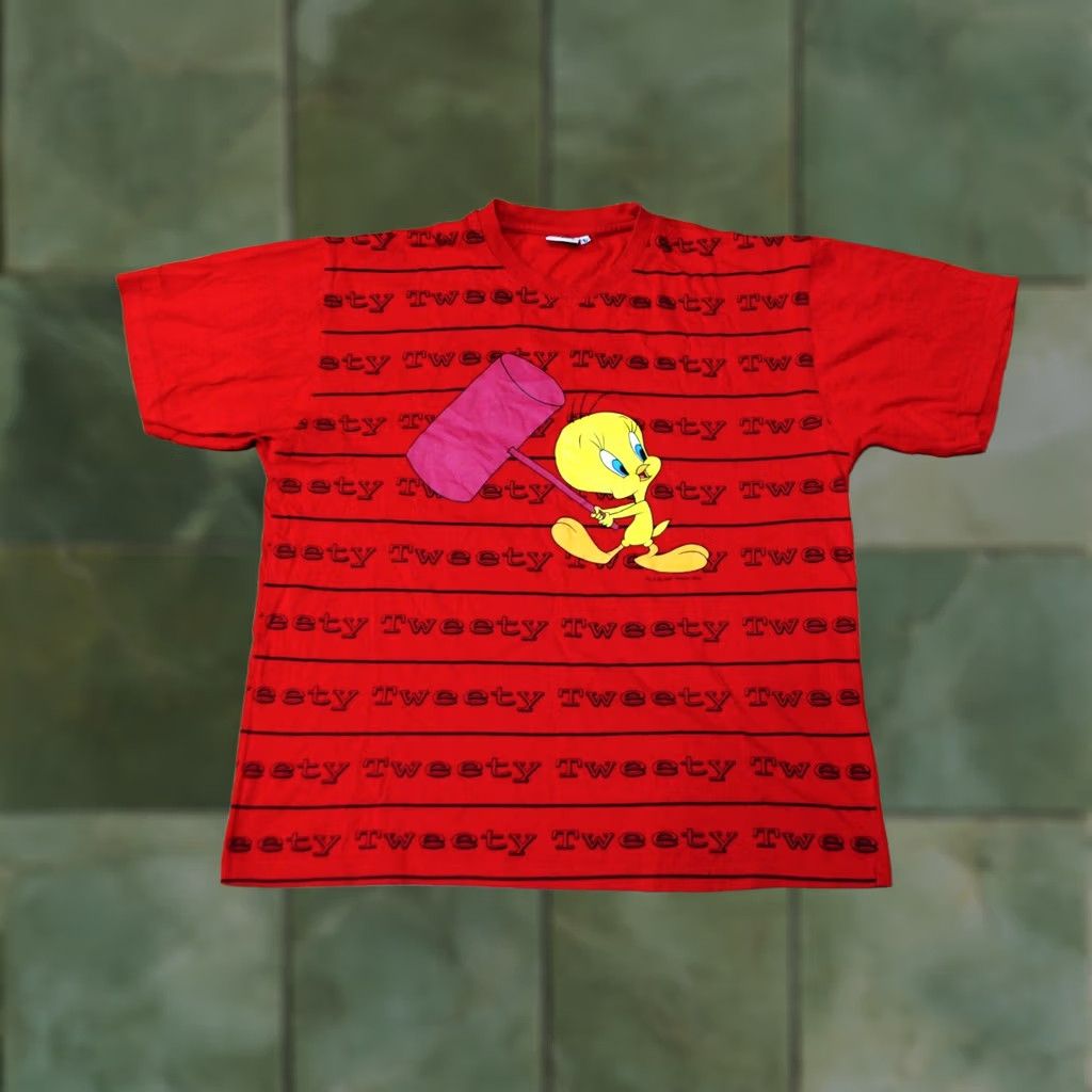 Vintage VINTAGE LOONEY TUNES SHIRT TWEETY BIRD COTTON RED SIZE LARGE Men Size US L / EU 52-54 / 3 - 1 Thumbnail