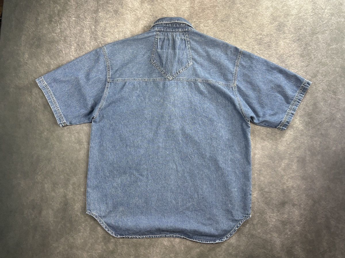 1990s Denim Anorak Vintage Work Shirt Jeans Pullover Short