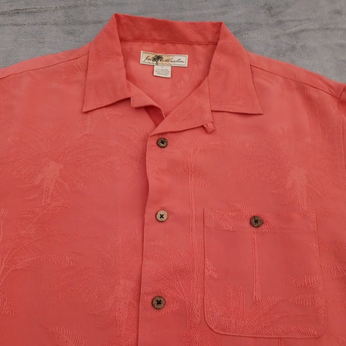 Pinko Joe Marlin Shirt Mens L Pink Floral Short Sleeve Button Up Rayon Size US L / EU 52-54 / 3 - 2 Thumbnail