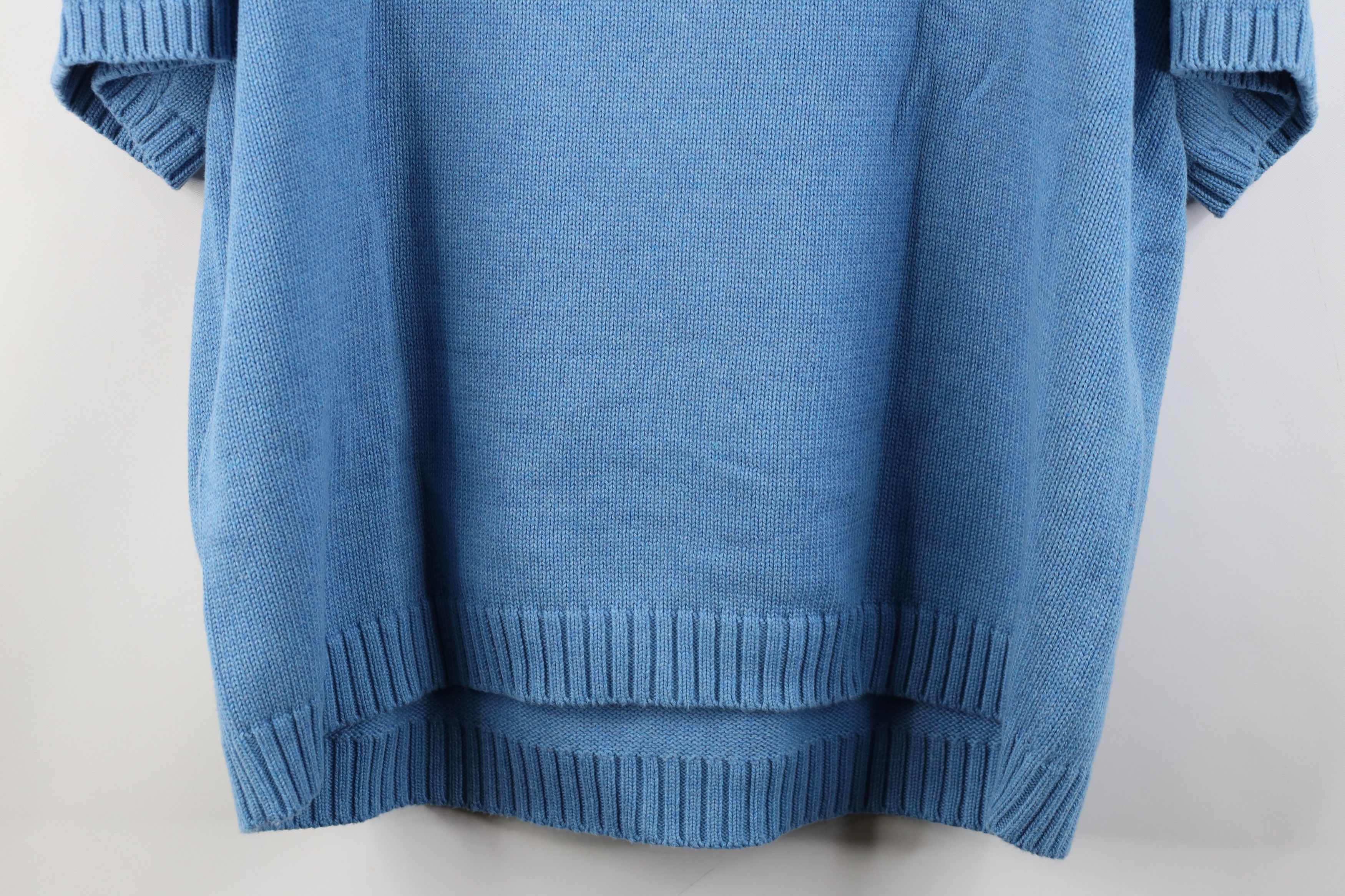 Lands' End Vintage 90s Lands End Blank Cotton Knit Short Sleeve Sweater Size XXL / US 16-18 / IT 52-54 - 10 Thumbnail