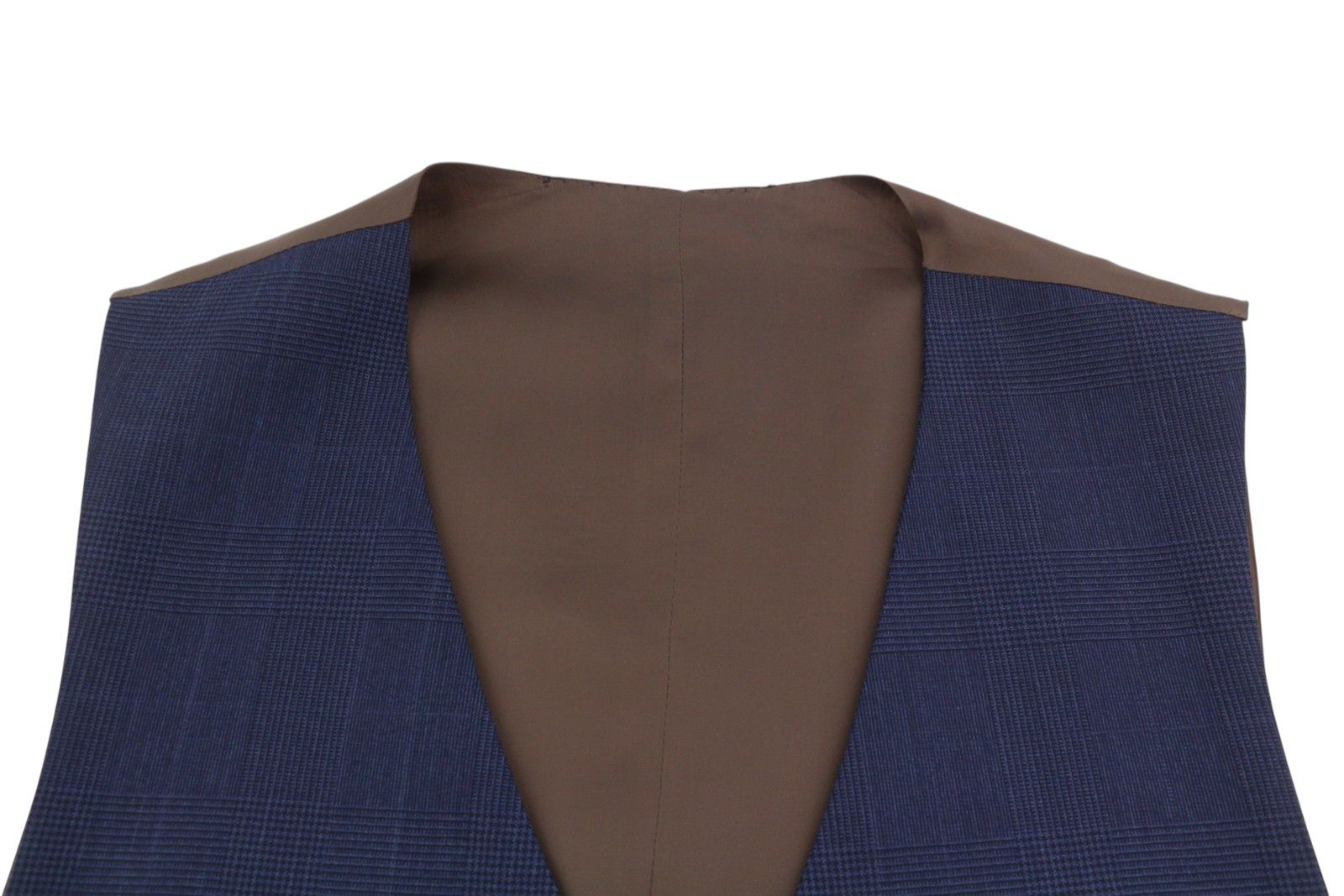 Suitsupply UK44R Blue Wool Plaid Button-Up Waistcoat 89055 Size 44R - 5 Thumbnail
