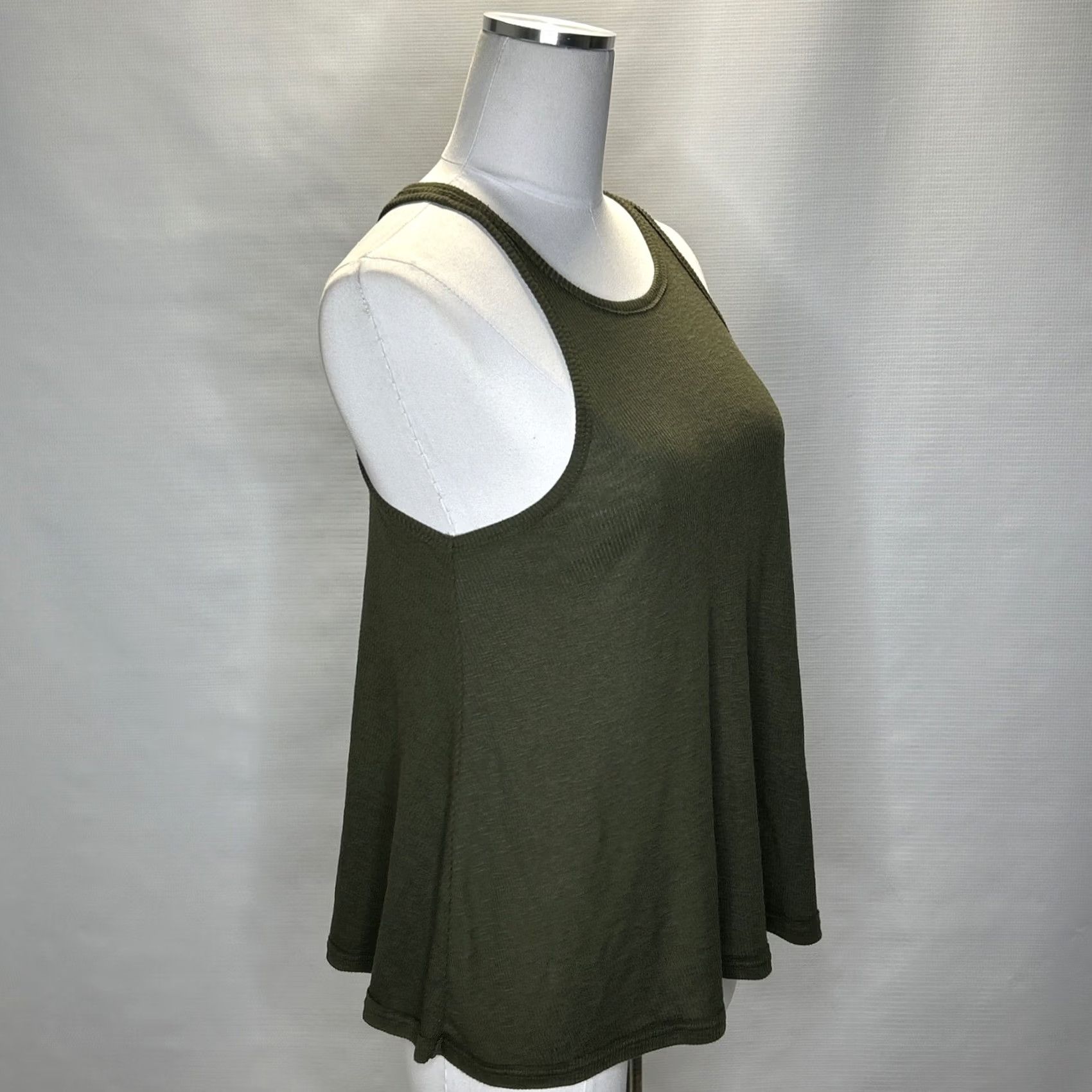 Free People Free People Tank Top Shirt Womens S Army Green Racerback Sleeveless Knit Lightweight Casual 90s Bohemian California Urban Outfitters Size S / US 4 / IT 40 - 3 Thumbnail