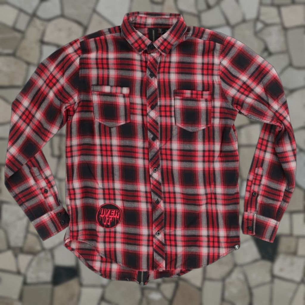 Vintage Tyler Carter x Hot Topic Zip Back Flannel Plaid Shirt Red Men's S Size US S / EU 44-46 / 1 - 1 Thumbnail