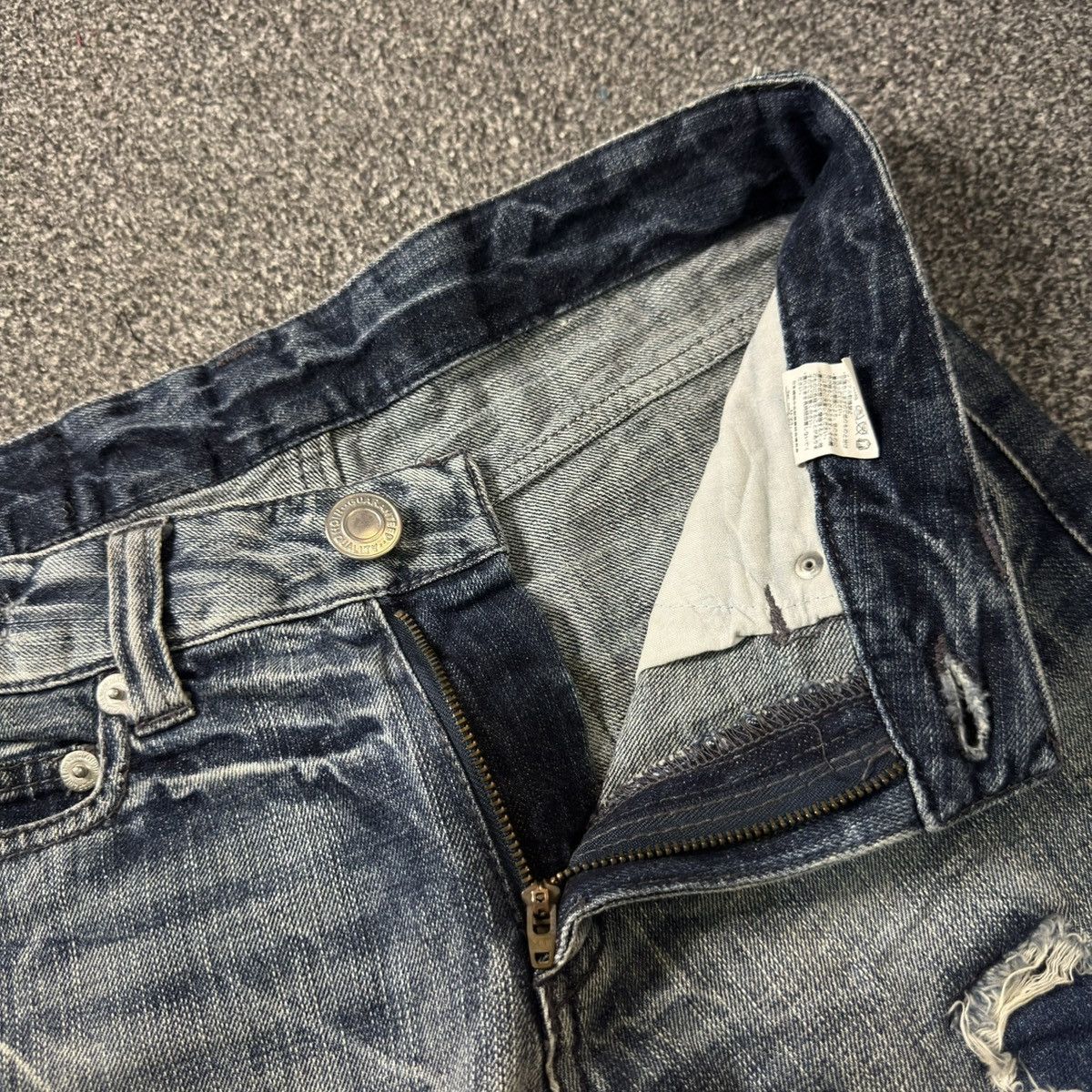 Purple Brand 🔥🇯🇵 Vintage Japanese Destroyed Crack Wash Jeans LGB Style Size US 32 / EU 48 - 15 Thumbnail