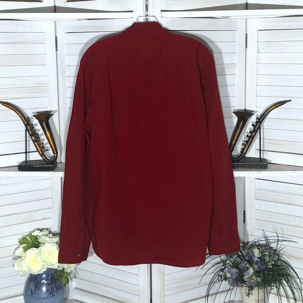 Guess Guess Classic Fit red casual shirt long sleeves cotton Sz L Size US L / EU 52-54 / 3 - 2 Thumbnail
