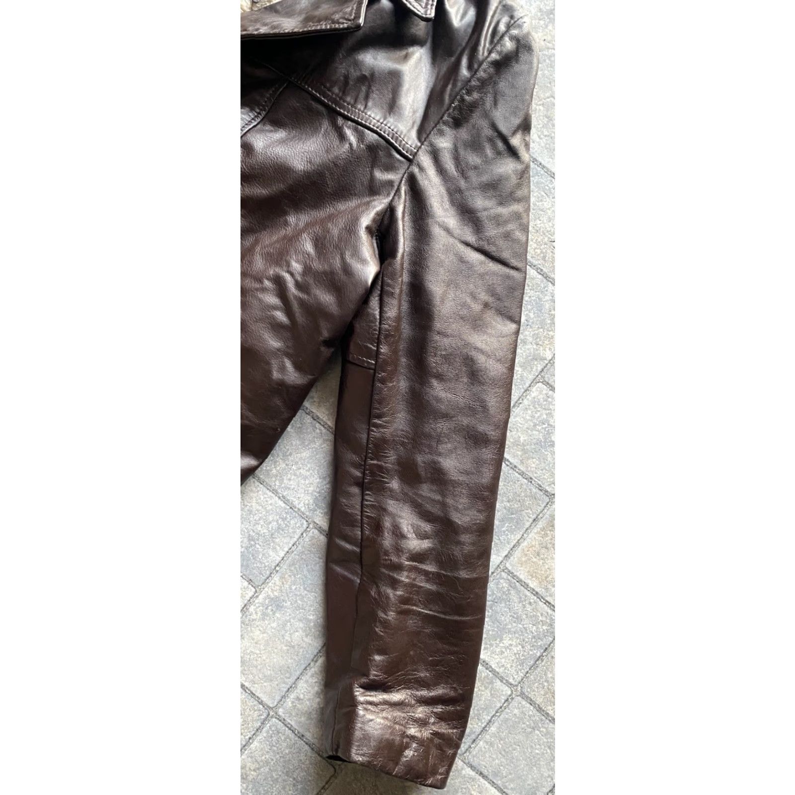 Vintage VINTAGE Cooper Leather Coat Men Coat 44 Regular Brown Lined Button Missing VTG USA Size US S / EU 44-46 / 1 - 5 Thumbnail