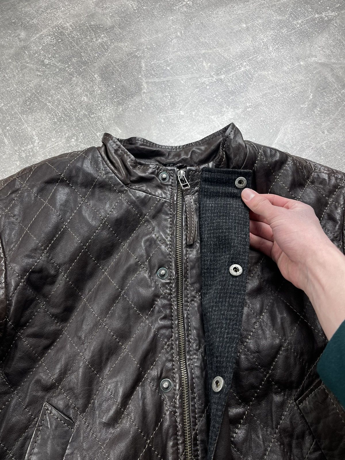 Genuine Leather Digel Quilted Genuine Dark Brown Leather Jacket Size 56 Size US XL / EU 56 / 4 - 6 Thumbnail