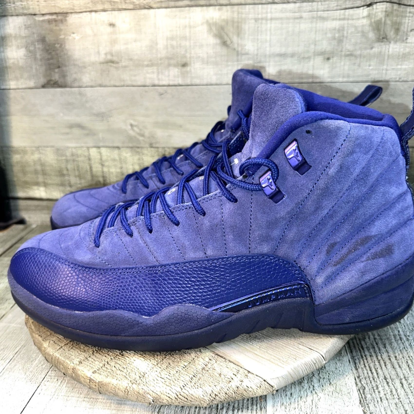 Jordan Brand Nike Air Jordan 12 Retro Deep Royal Blue Suede Sneaker Mens Size 12 Size US 11 / EU 44 - 4 Thumbnail