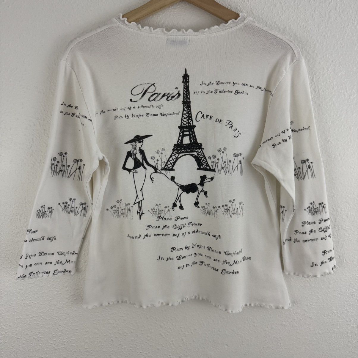 Other CACTUS Vintage Y2K White Black Paris Eiffel Tower Top Size L / US 10 / IT 46 - 7 Thumbnail
