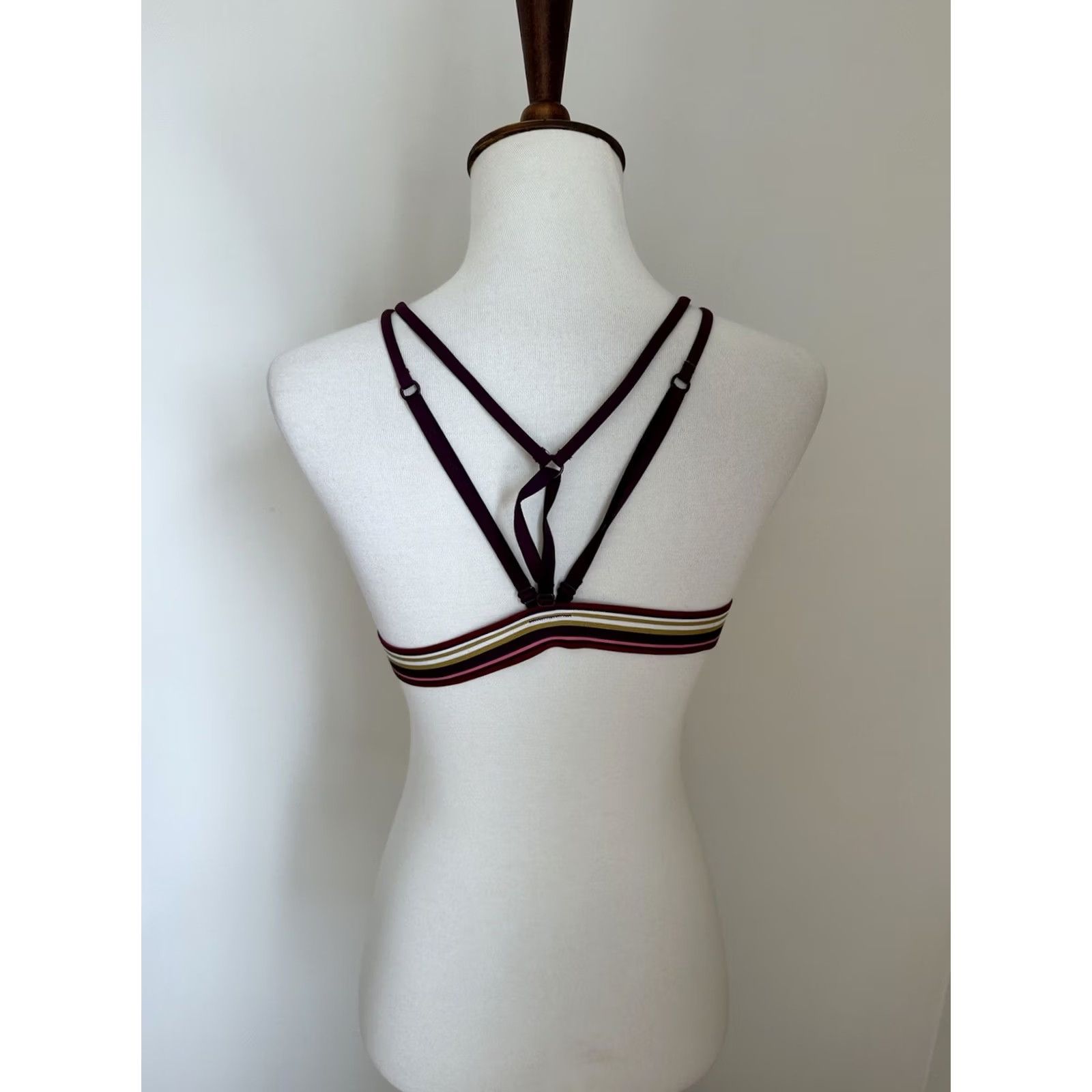 Victoria's Secret Victoria's Secret Velvet Bralette Striped Front Closure Racerback Wireless L Multicolor Shirt Womens Bra Size ONE SIZE - 4 Thumbnail