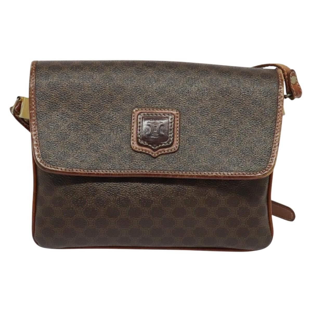 Celine CELINE Macadam Canvas Shoulder Bag Pvc Leather Brown Gold Size ONE SIZE - 2 Thumbnail