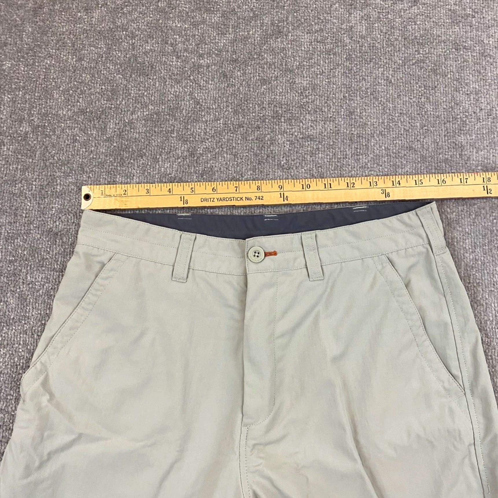 Vintage Rohan Pants Men 32x29 Light Beige Polyamide Stretch Chino Hiking Golf Trail 5-Pocket Flat Front Regular Fit Casual Travel outfit Mens Size US 32 / EU 48 - 3 Thumbnail