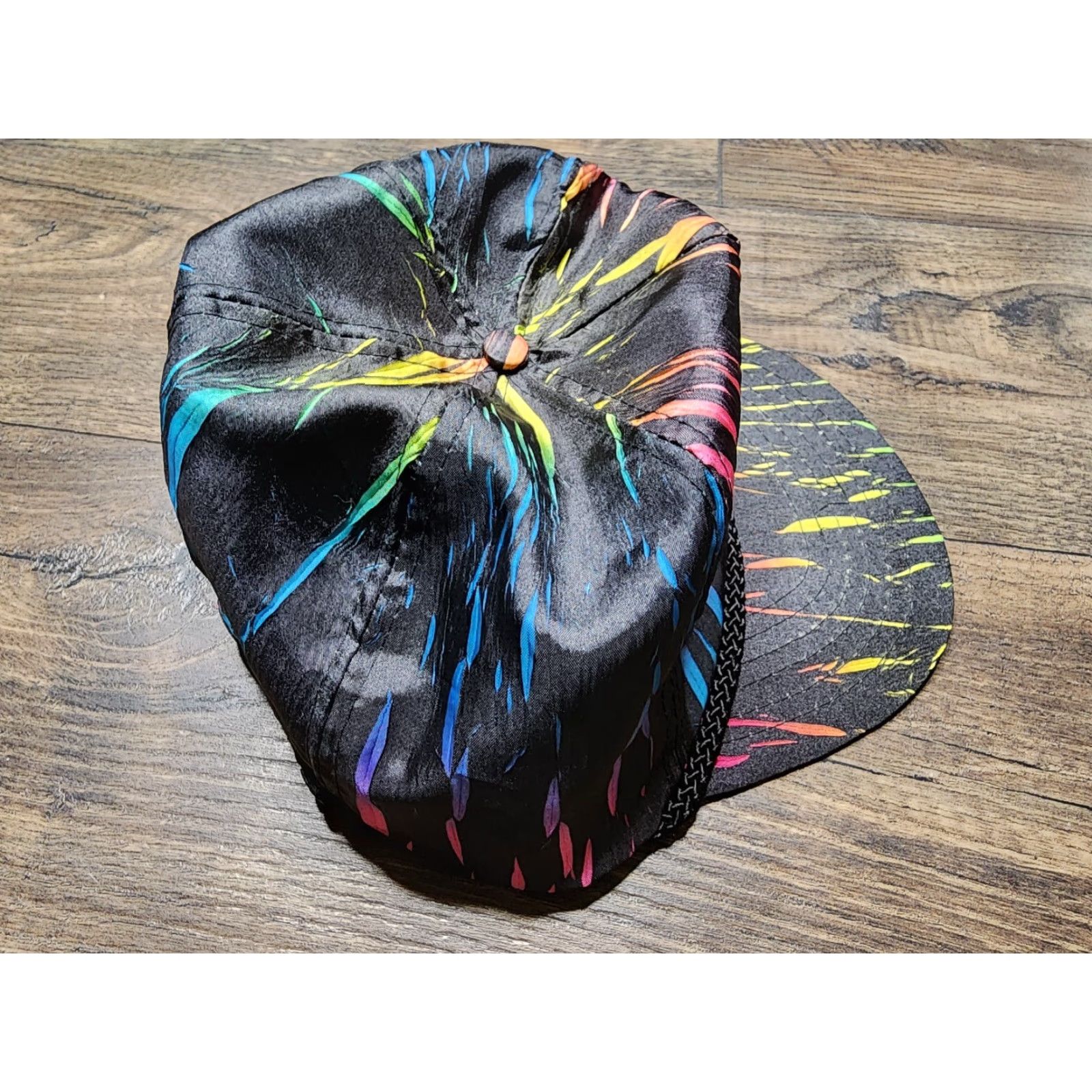 Vintage VINTAGE Winner Strapback Hat Cap Black Cotton Adjustable 90s Aloha New Orleans Rainbow Neon Men Men Size ONE SIZE - 2 Thumbnail