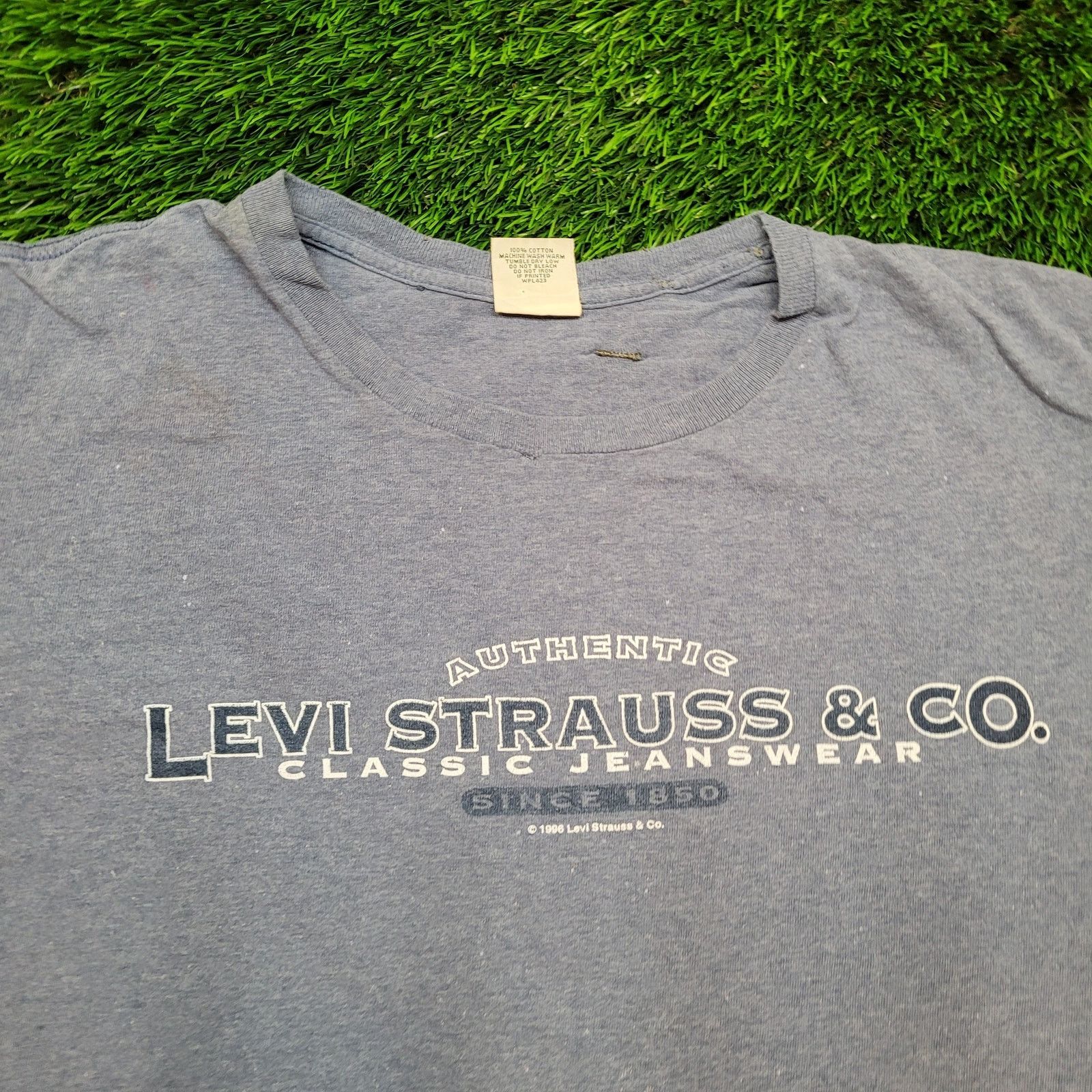 Levi's VTG 90s Levis Spellout T-Shirt Mens L Made in USA Boxy Tee Size US L / EU 52-54 / 3 - 2 Thumbnail
