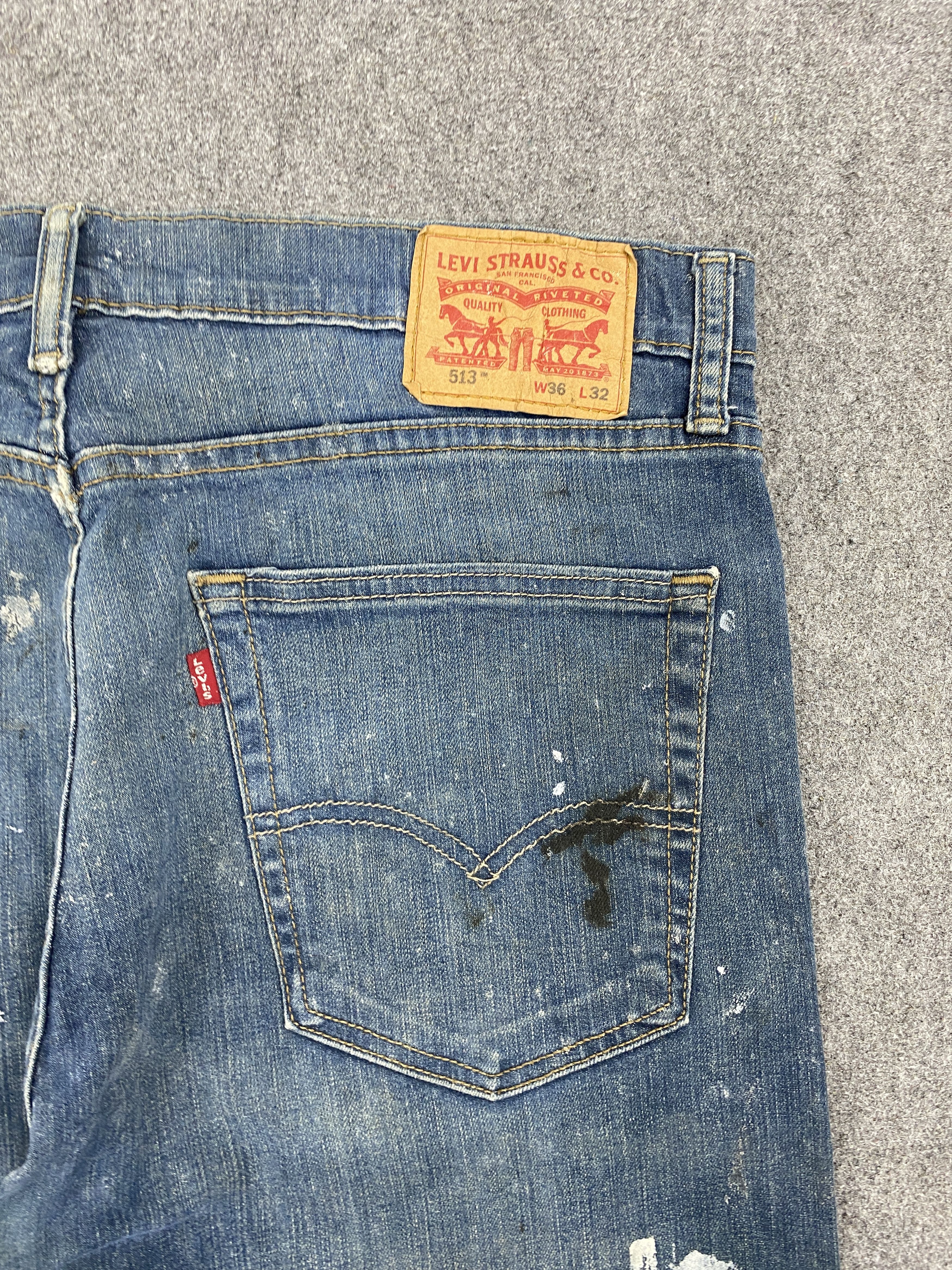 Levi's × Vintage Splatter Paint Vintage Levis 513 Denim Jeans Size US 36 / EU 52 - 14 Thumbnail