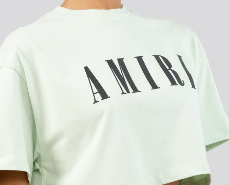 Amiri o1s1wg110525 Core Logo Cropped T-Shirt in Green Size M / US 6-8 / IT 42-44 - 4 Thumbnail