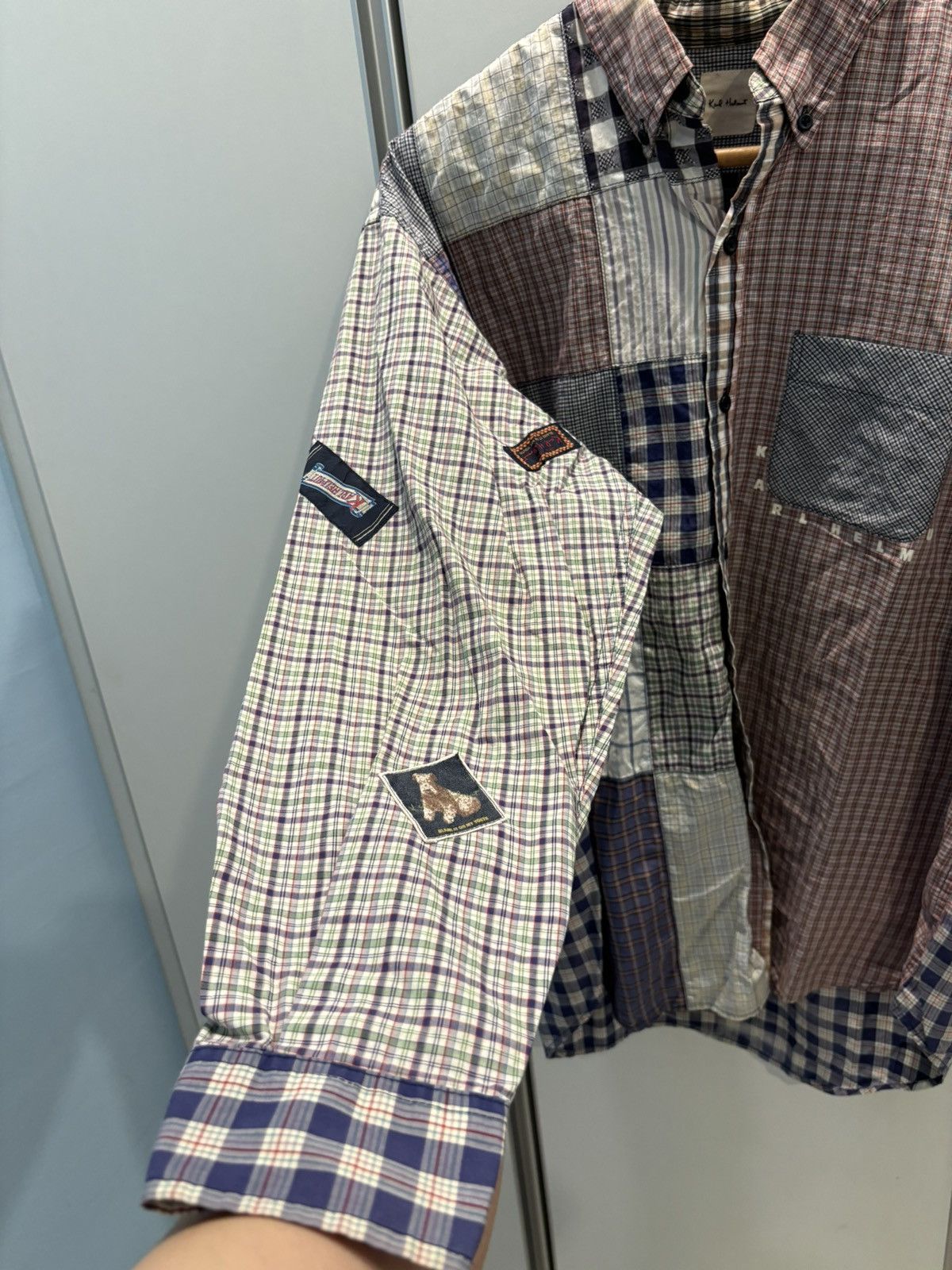 Designer × Karl Helmut × Vintage Karl Helmut patchwork button up shirt Size US XL / EU 56 / 4 - 3 Thumbnail