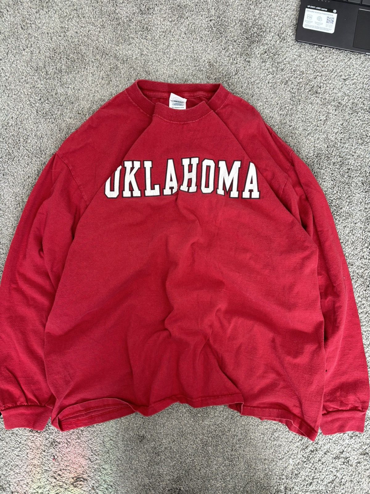 Vintage Vintage university of oklahoma red long sleeve tshirt Size US XL / EU 56 / 4 - 1 Thumbnail