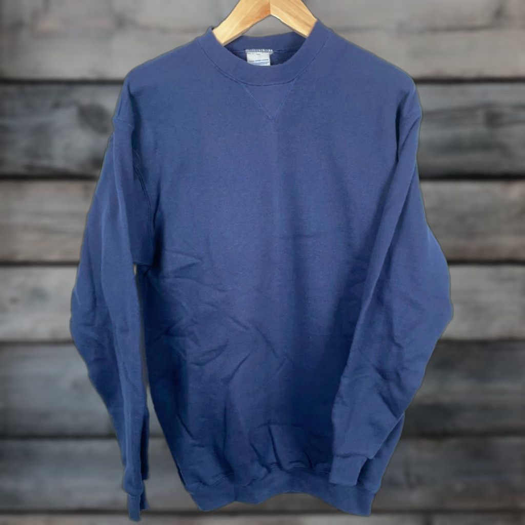 Vintage VINTAGE Discus Athletic Sweatshirt Shirt | Dark Blue | 90s Sun Faded Crewneck Mens Large Tall LT | Cotton-Blend Fleece Pullover Size US L / EU 52-54 / 3 - 1 Thumbnail