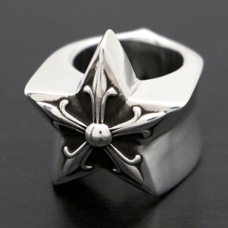 image of Chrome Hearts Large Star Ring in Silver, Men's