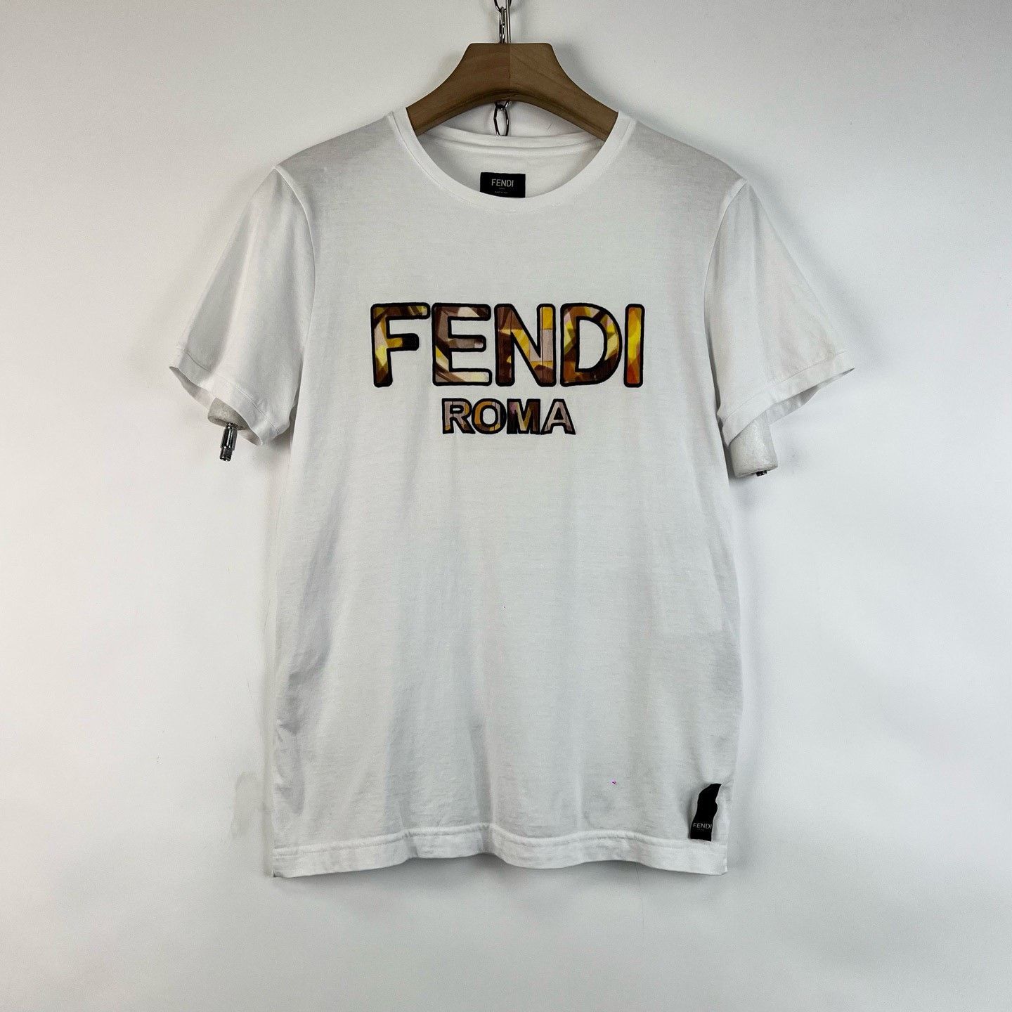Fendi Fendi White Letter Embroidery Short-Sleeve T-Shirt Size S / US 4 / IT 40 - 1 Thumbnail