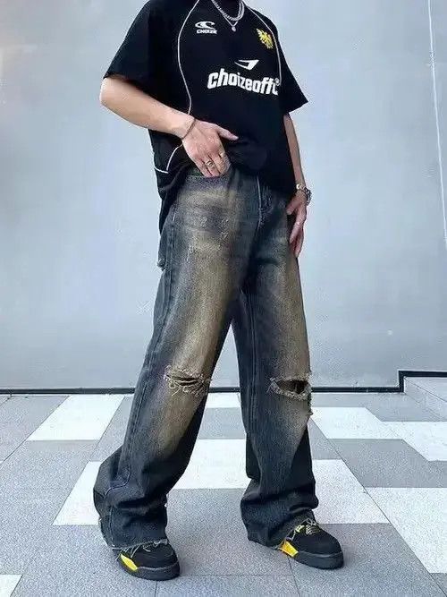 Japanese Brand Distressed Baggy Flared Denim Jeans Size US 32 / EU 48 - 2 Thumbnail