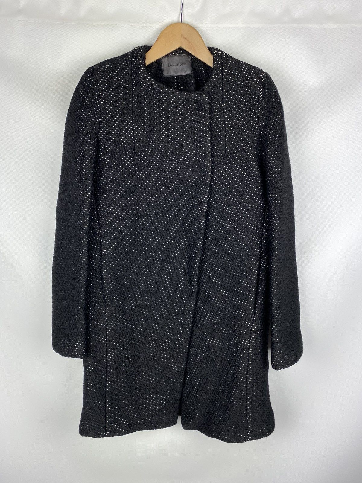 image of Scanlan Theodore Scanlan & Theodore Ladies Wool & Silk Coat Jacket Size 8 in Black, Women's