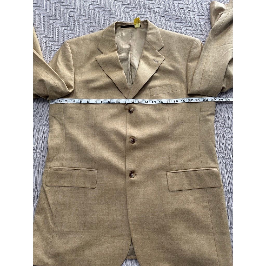 Pierre Cardin Weingarten Koln Pierre Cardin khaki wool three button blazer Size 44R - 7 Thumbnail