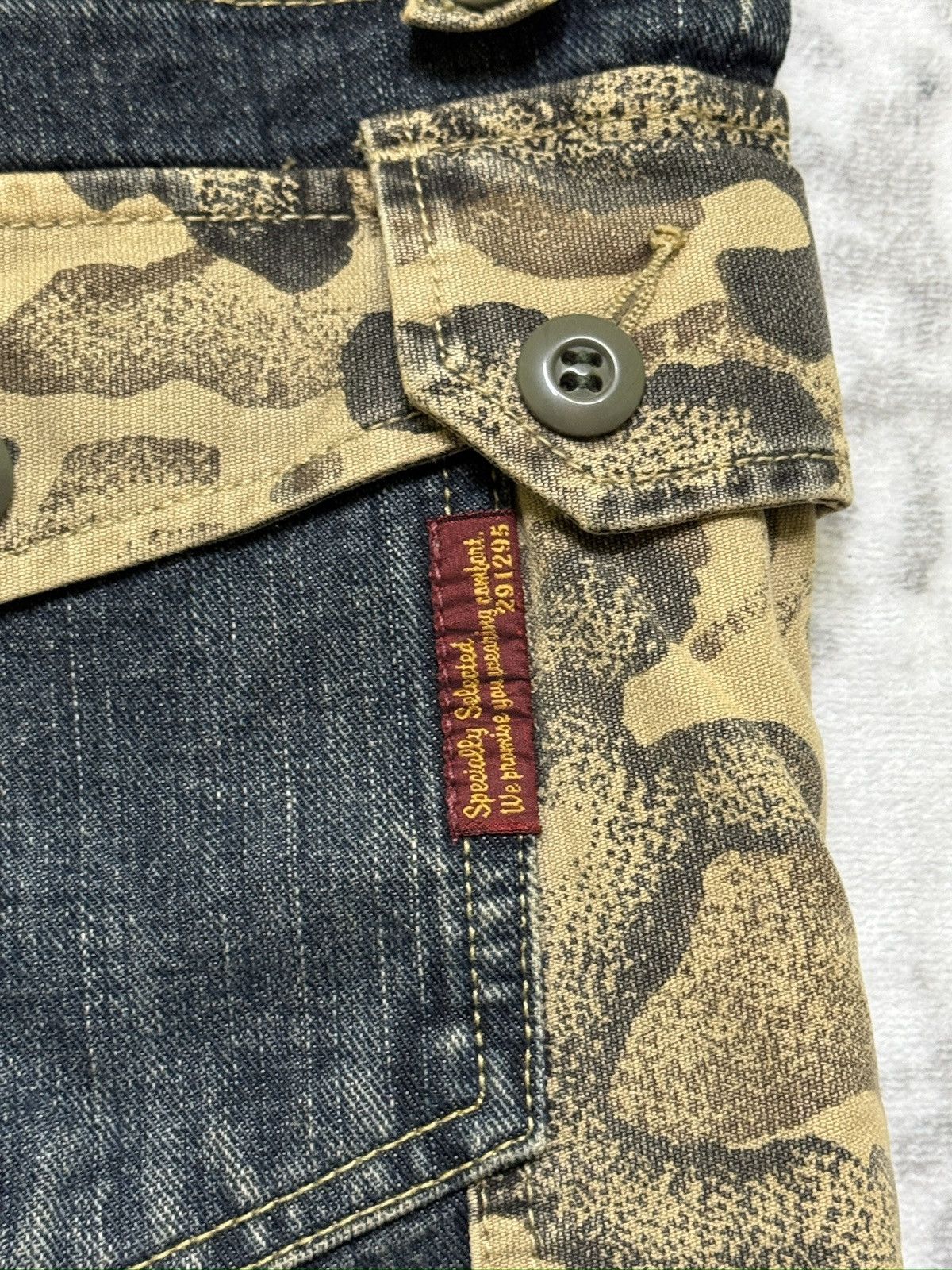 291295=Homme Vintage 291295=Homme Multi Pocket Flare Denim Camo Size US 32 / EU 48 - 12 Thumbnail