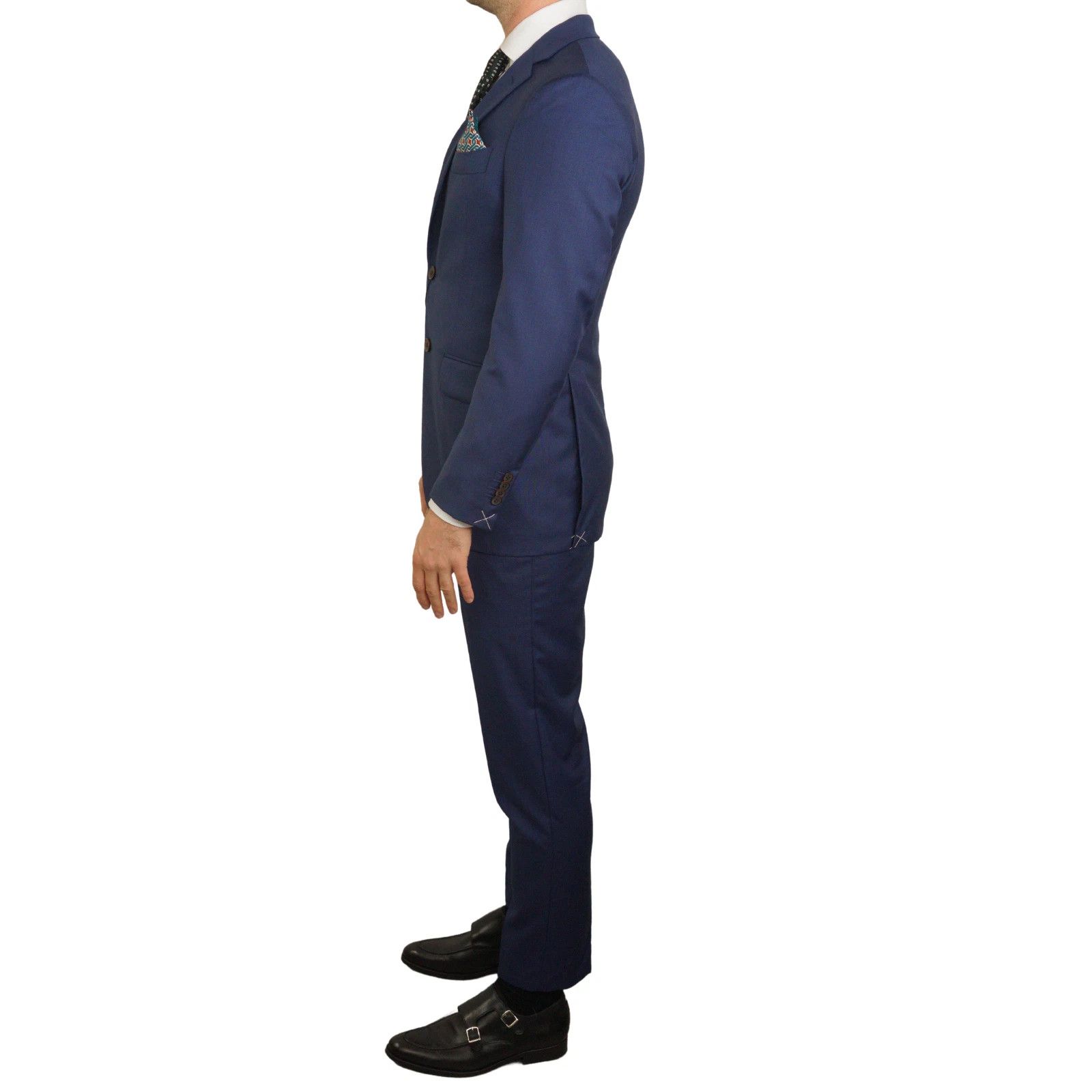 Suitsupply Men Suitsupply Suit Lazio Single Breasted Blue Wool US34 Size 34R - 4 Thumbnail