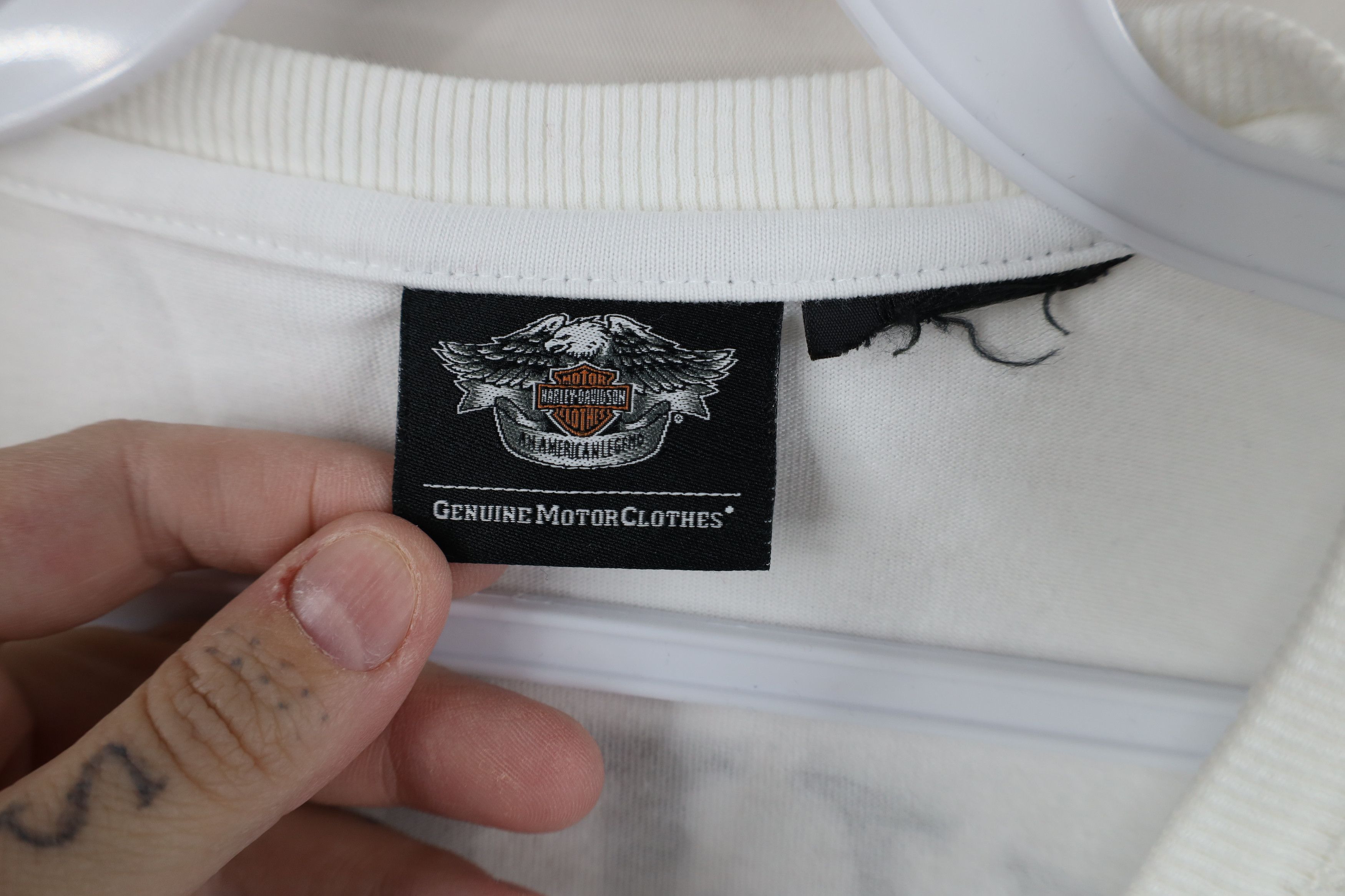 Harley Davidson Vintage Harley Davidson Skull Long Sleeve T-Shirt White Size US XXL / EU 58 / 5 - 9 Thumbnail